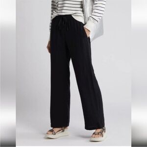 Caslon Black Linen Wide Leg Pants Size XL